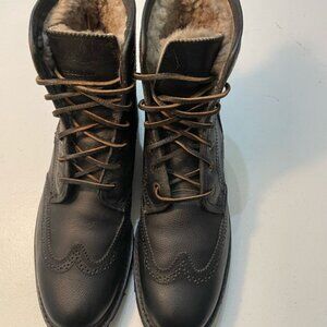 Frye Black Leather Lace-Up Boots Size 12 SB-